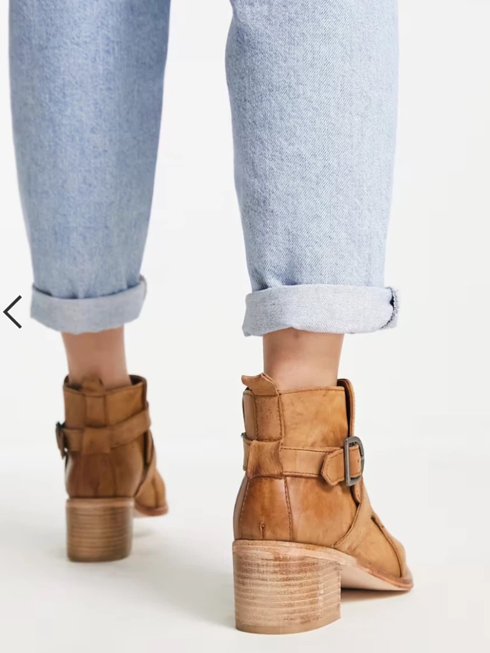 Free People Back Loop Tan Suede Leather Ankle Boots. Pointed Toe. Western. SZ 39 - Picture 2 of 9